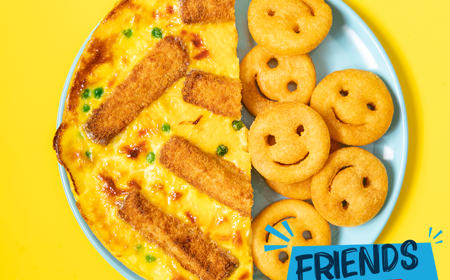 Fish Finger Frittata With Smiles & Peas