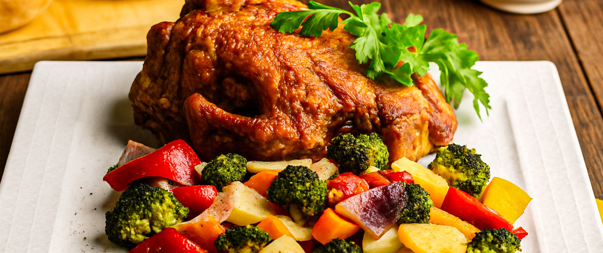 Roasted side veg with roast chicken