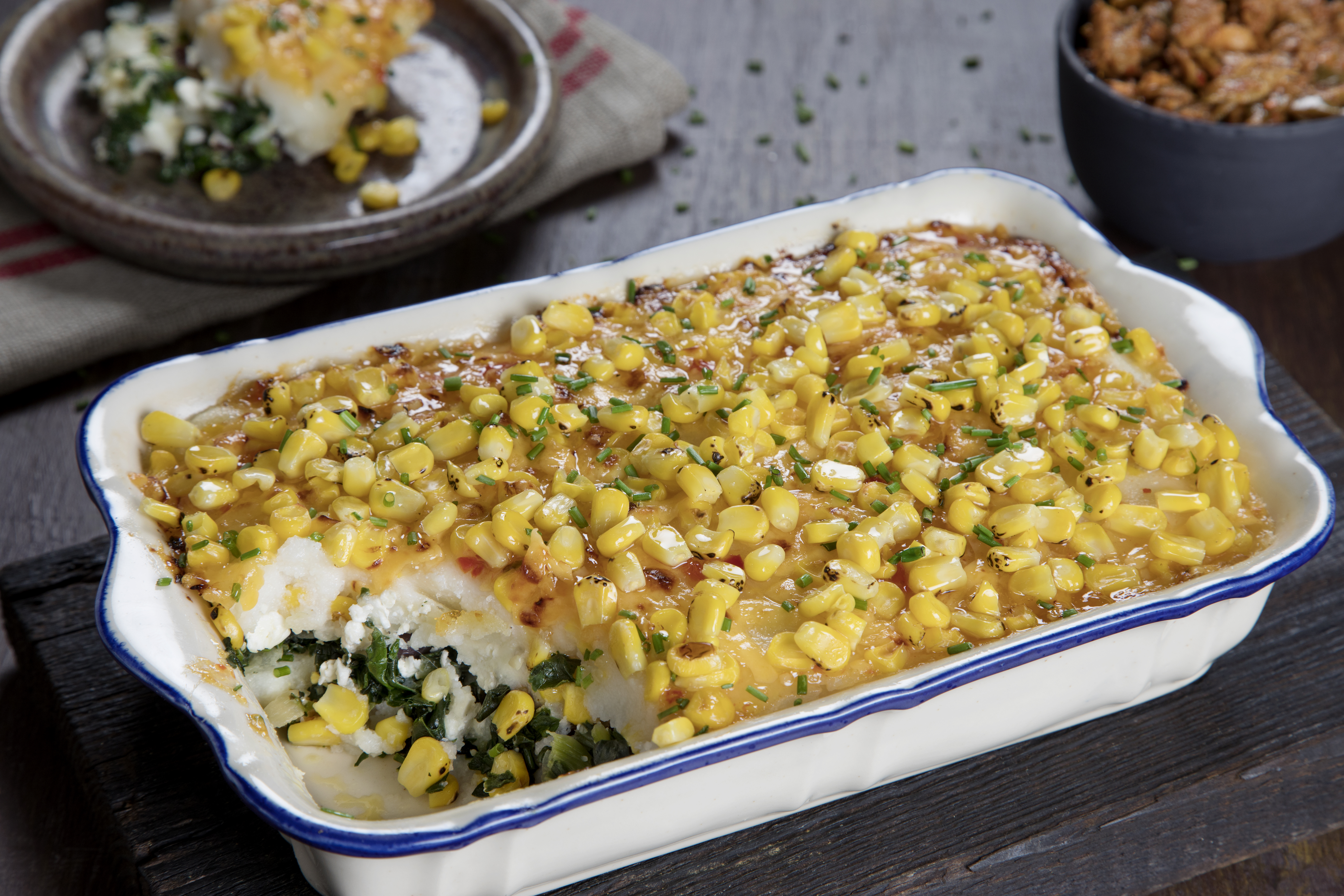 Spinach Paptert W-Sweet Chilli & Corn Topping