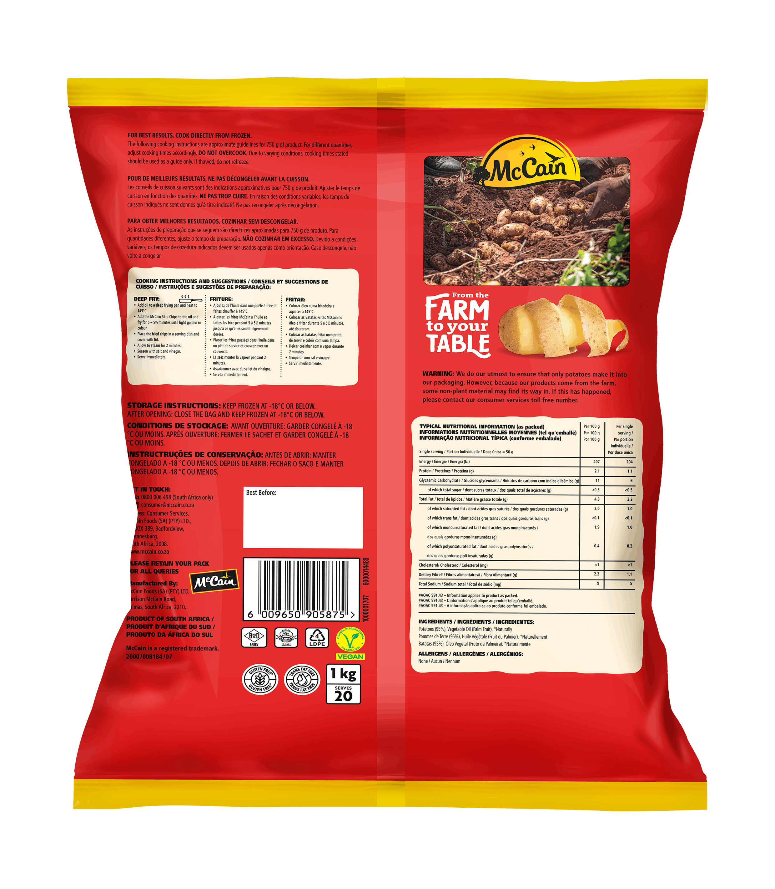 Slap Chips 1kg & 1.5kg Back Pack photo